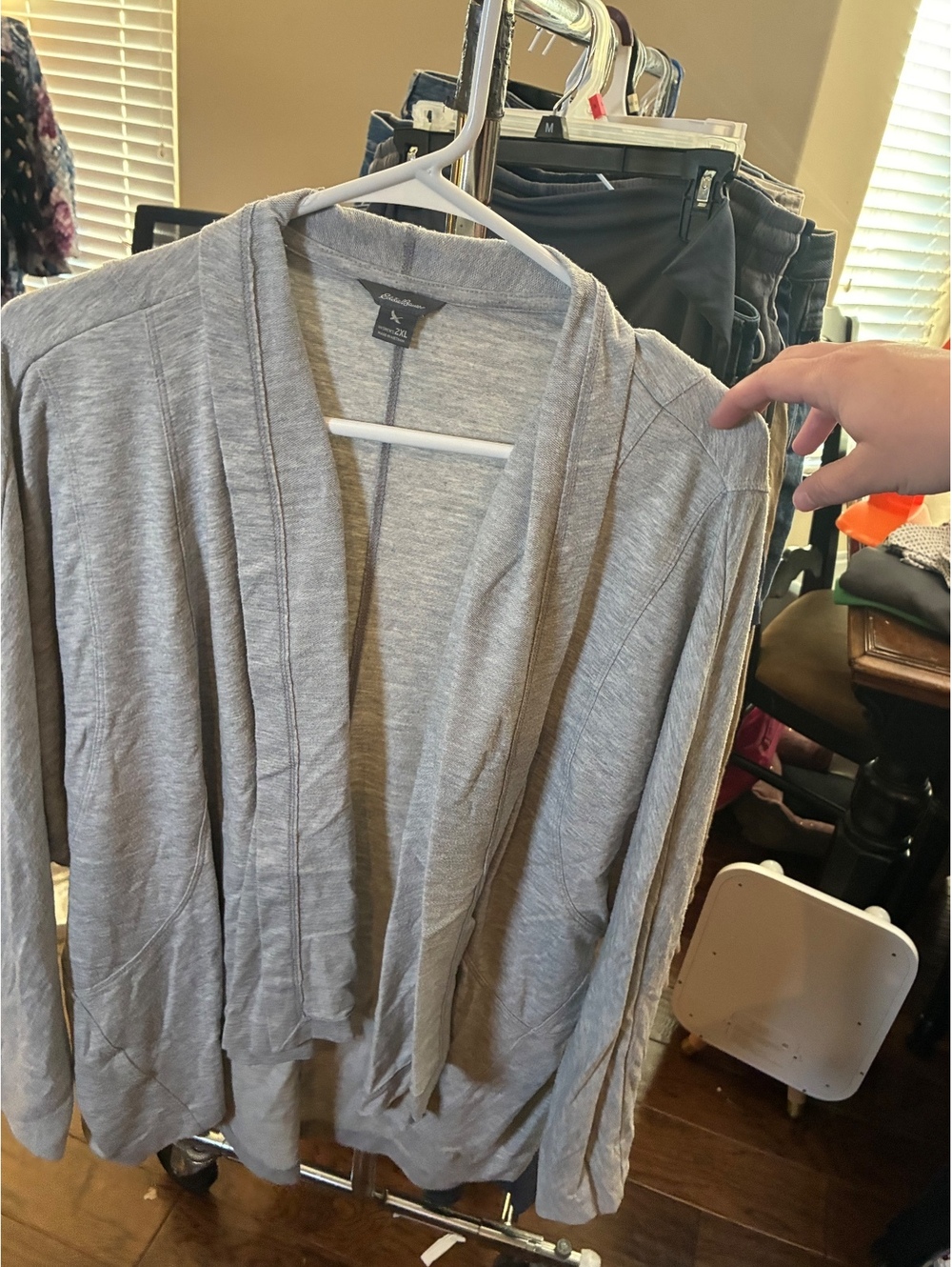 Eddie Bauer gray open cardigan